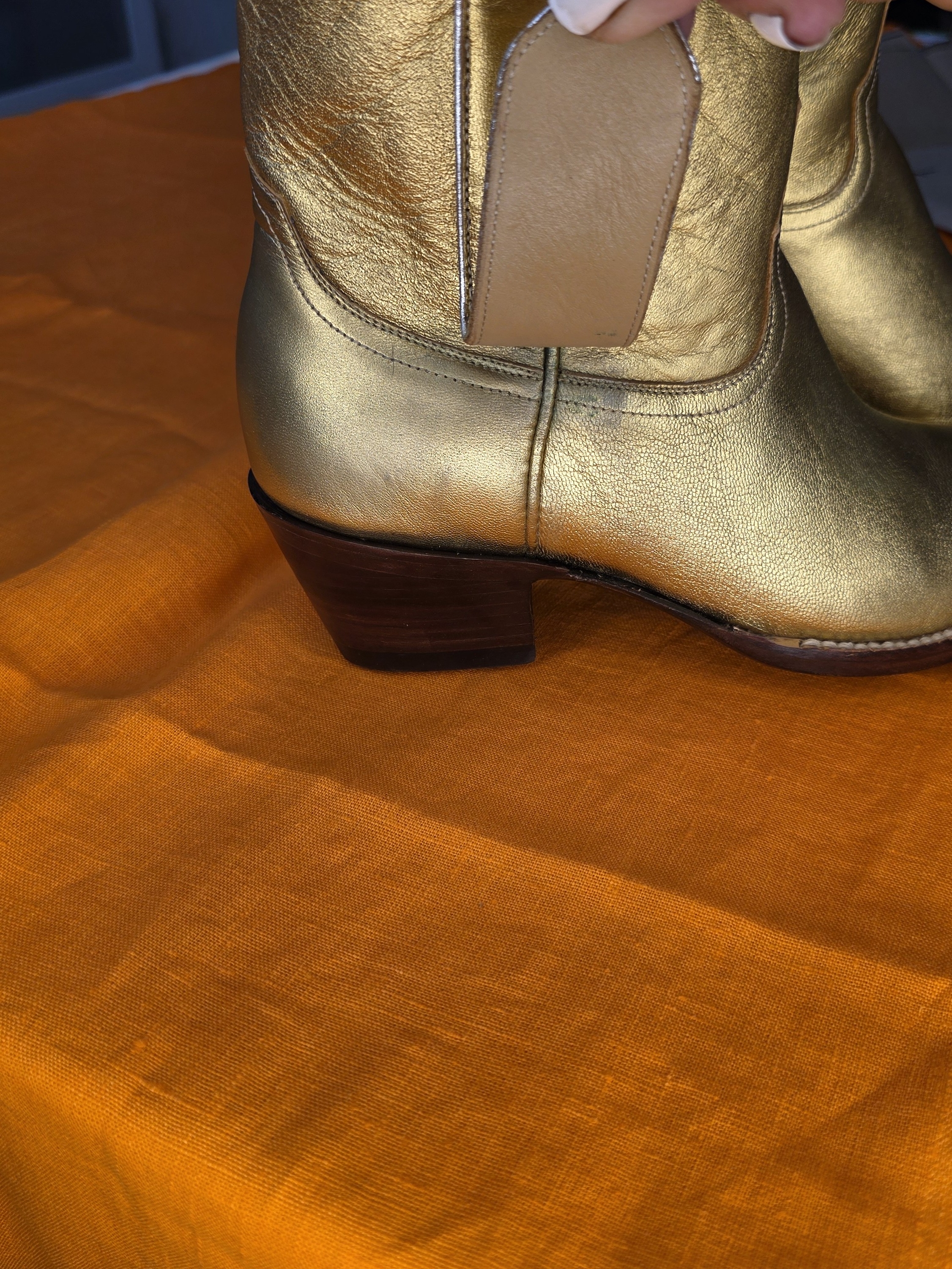 City Metallic Gold Western Cowboy Boots Statement Boots — image 5 of 8